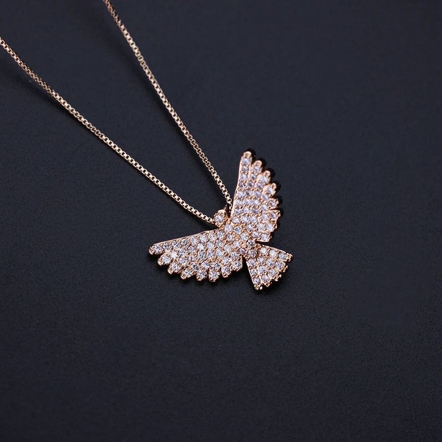 

Luxury Hawk Pendant Necklace Full Paved Zirconias Eagle Choker Necklace Animal Necklace for Women Fashion Jewelry EWX002252