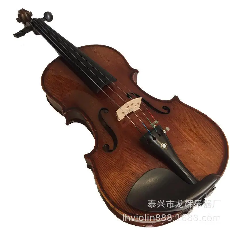 Полностью ручная работа универсальная скрипка настоящий Тигр резной Гибискус скрипка классический коричневый 4/4-1/8 - Цвет: Arm length 47cm