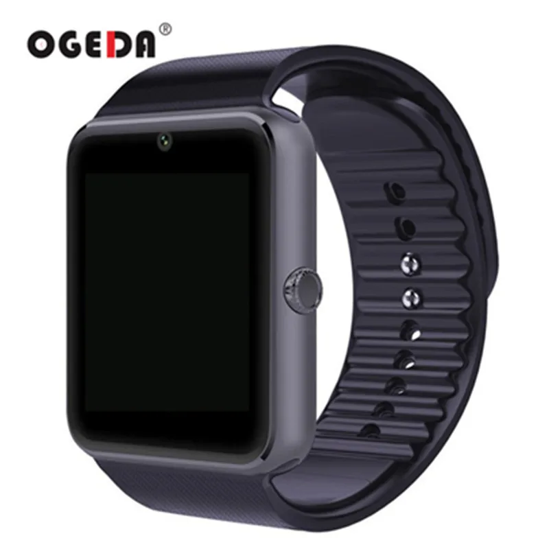 

OGEDA Smart Fashion Watch Men GT08 Sync Notifier Support Sim Card Bluetooth Connectivity for IOS Android Smartwatch Rubber Watch