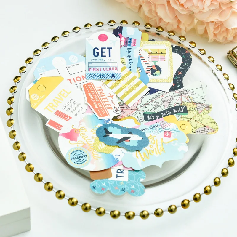

ZFPARTY 32pcs Travels Paper Stickers Scrapbooking/Card Making/Journaling Project DIY