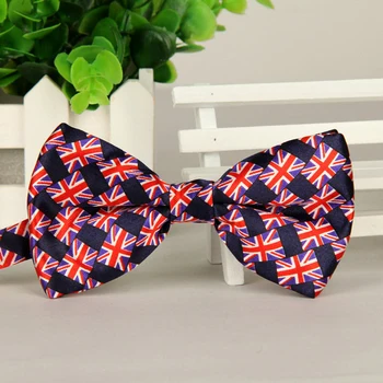 

20 Piece Fashion Britain Flag Necktie Bow Tie Adult Stage Perform Casual Business Wedding Stars Bow Tie For Men Women