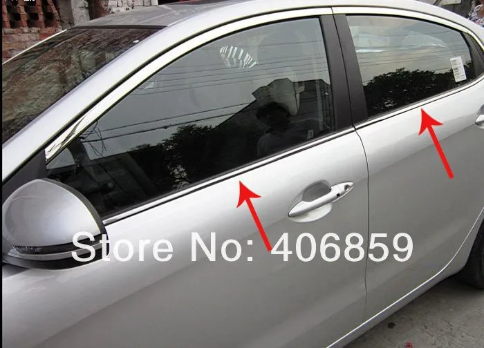 High quality stainless steel window trim strip(down a Set of 4pcs) For 2011-2012 KIA Rio/K2 4dr | Автомобили и мотоциклы