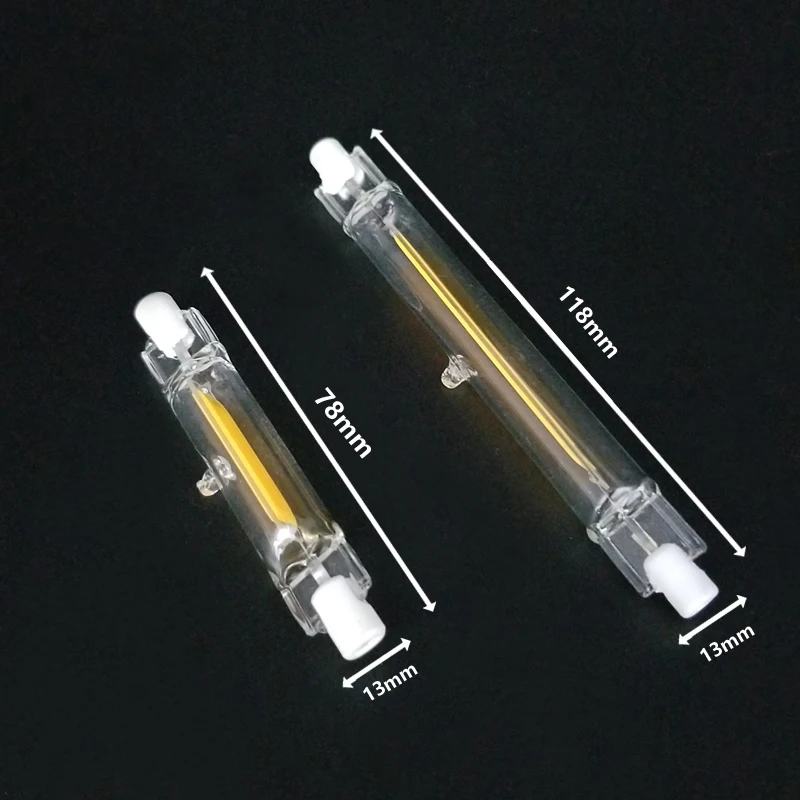 R7S cob Светодиодная лампа r7s стеклянная трубка 4 Вт 8 Вт r7s led cob 78mm118mm AC 220V 360 градусов лампады лампы заменить галогенные Лампа диммируемая 13 мм диаметр