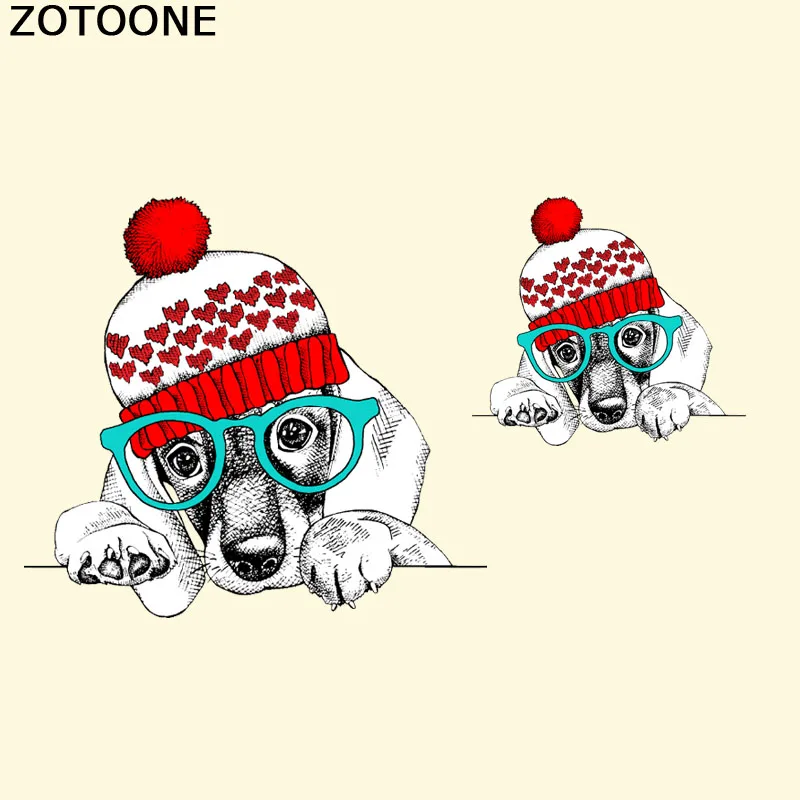 

ZOTOONE Funny Dog Patches Stickers Washable Household Iron On Patches Heat Transfer DIY Decoration Applique For Coat Clothes C