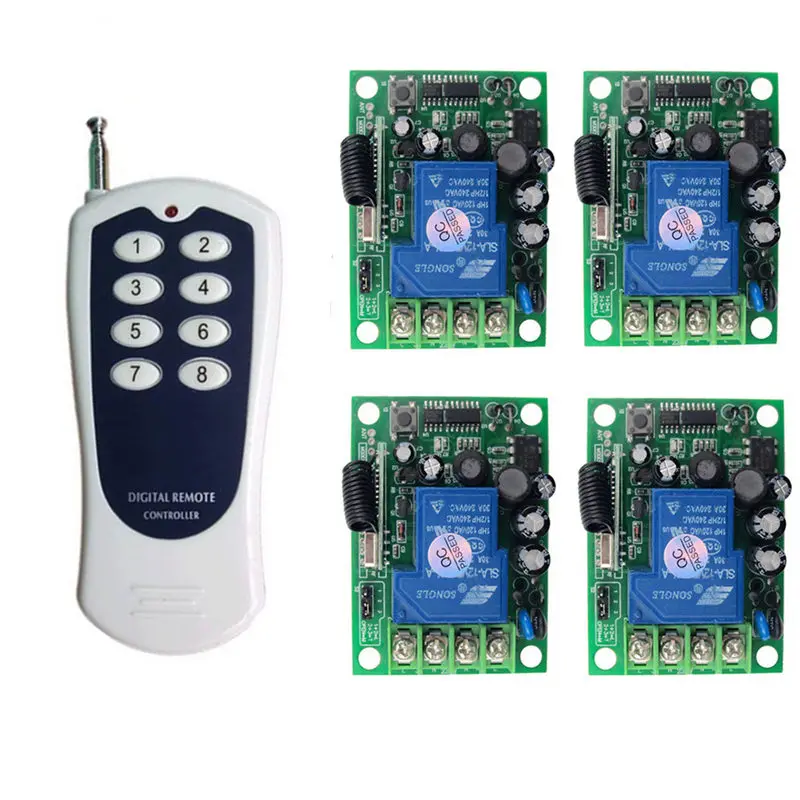 

Universal wireless remote switch RF 433mhz transmitter and receiver relay AC220V remote control for smart home lighting indoor