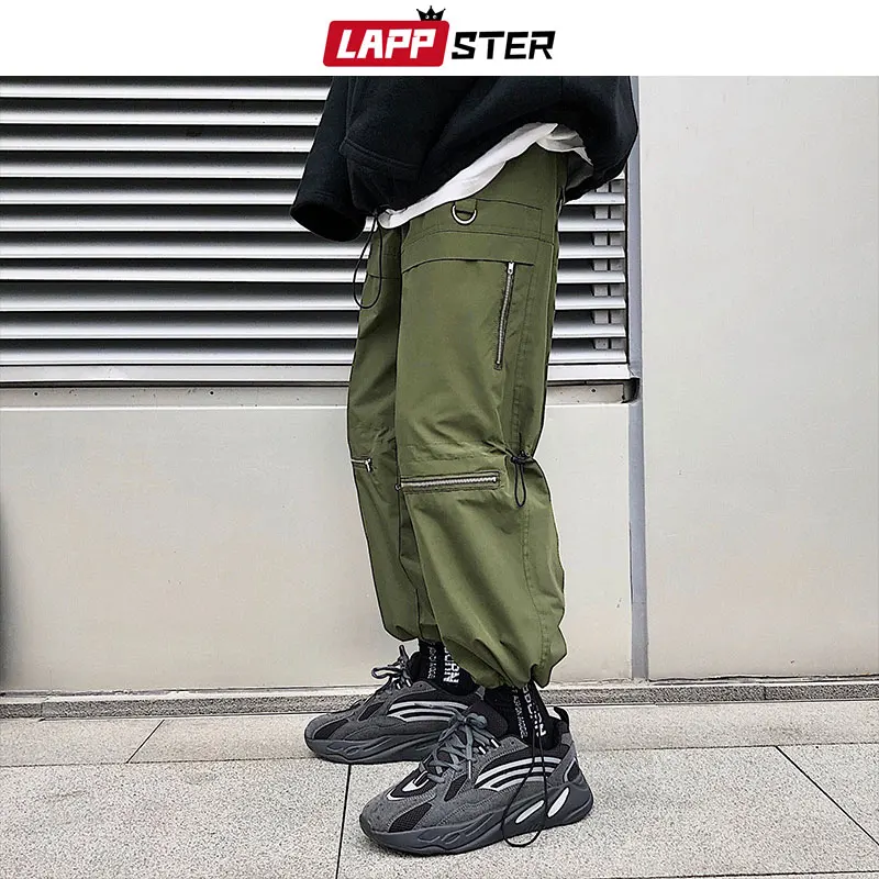 Мужские мешковатые брюки карго LAPPSTER черные уличные в стиле хип хоп на молнии