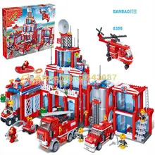 Bangbao Model building kit compatible with lego city fire station 3D blocks Educational model building toys