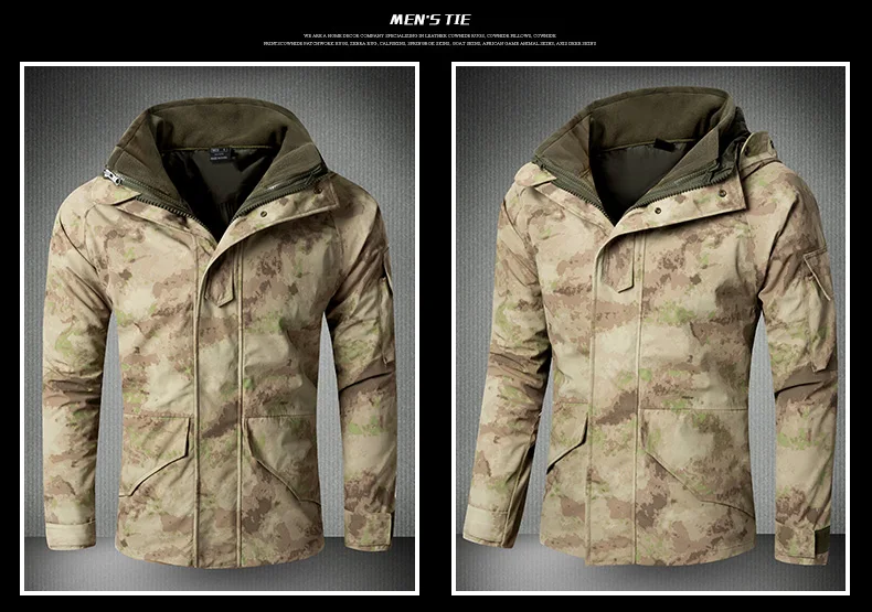 Мужские тактические армейские камуфляжные зимние куртки и пальто, теплая флисовая Военная водонепроницаемая куртка G8, ветровка, размер S-3XL