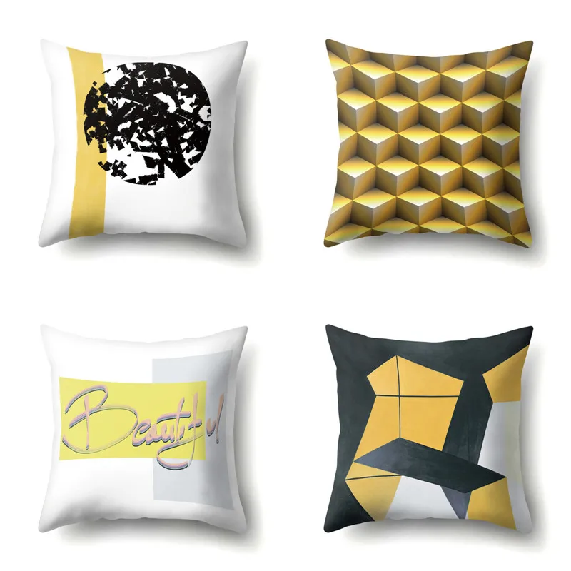 Yellow Flamingo Cushion Cover 45*45 Polyester Nordic Style Decorative Pillow Case Home Decor Sofa Pillowcase | Дом и сад