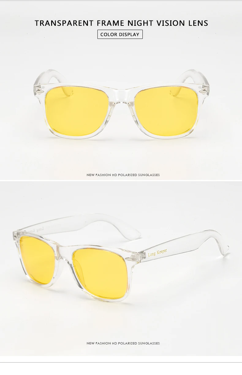 Длинные желтые солнцезащитные очки ночного видения для мужчин и женщин, солнцезащитные очки для вождения, поляризованные HD очки с заклепками, солнцезащитные очки, мужские очки