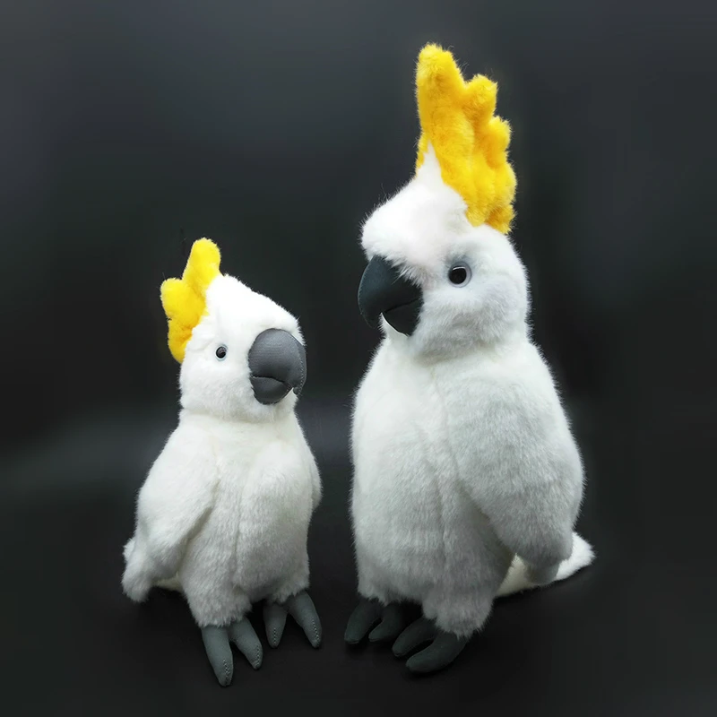 

Lifelike Sulphur-crested Cockatoo Plush Toy Realistic White Macaw Parrot Stuffed Toys Soft Bird Plush Dolls Gifts For Kids