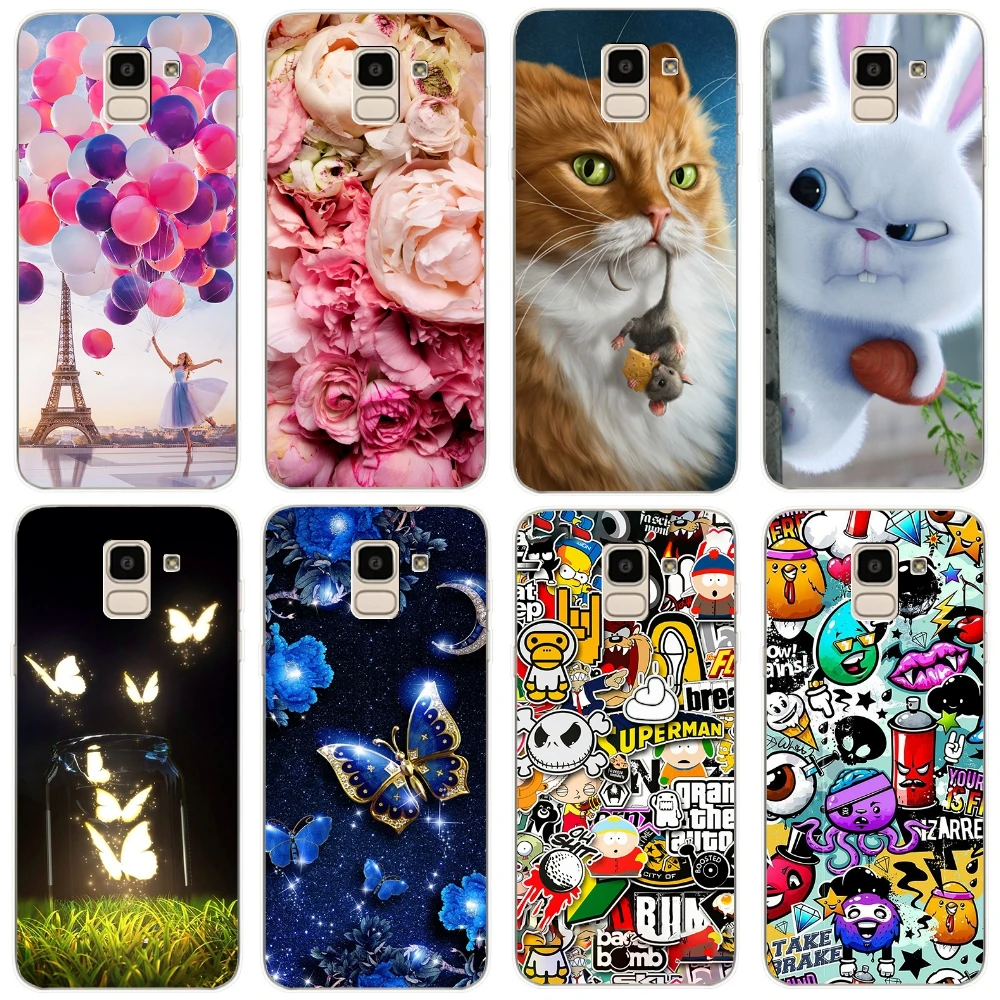 

Silicone Cover For Samsung Galaxy J6 2018 Case 5.6' Printing Pattern Phone Cases for Samsung J 6 2018 600 F SM-j600f Funda Coque