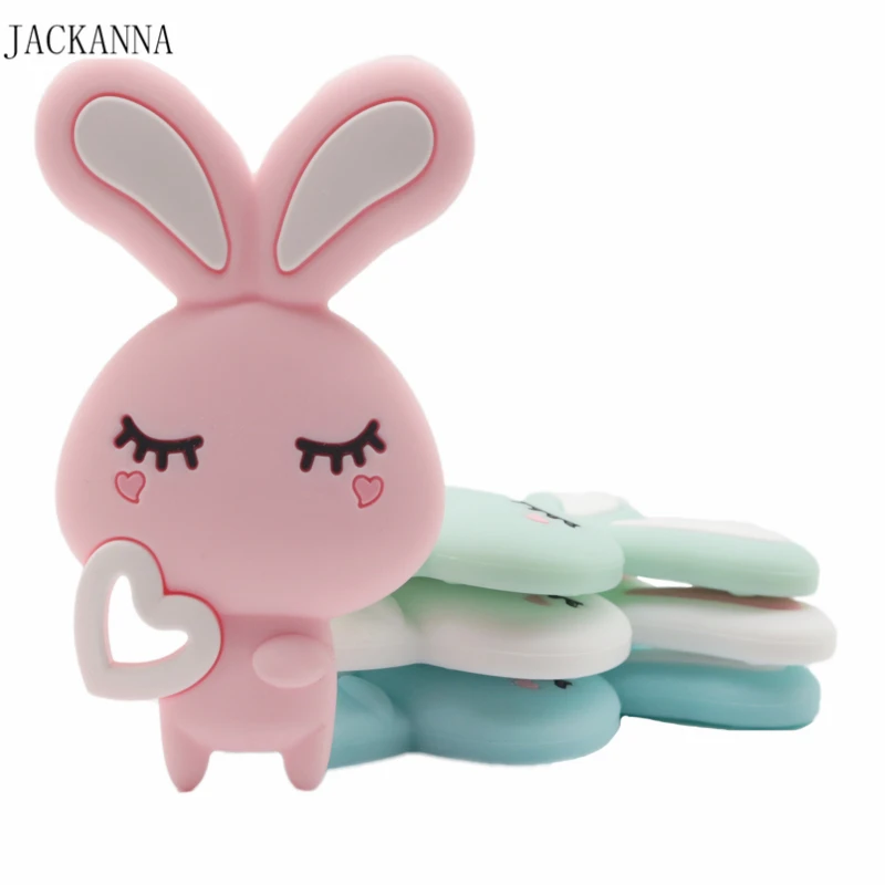 

1PC Rabbit Silicone Teether Cute Animal Shape Baby Teething Toys Chewable Baby Toys Nursing Gift BPA Free Silicone Baby Teether