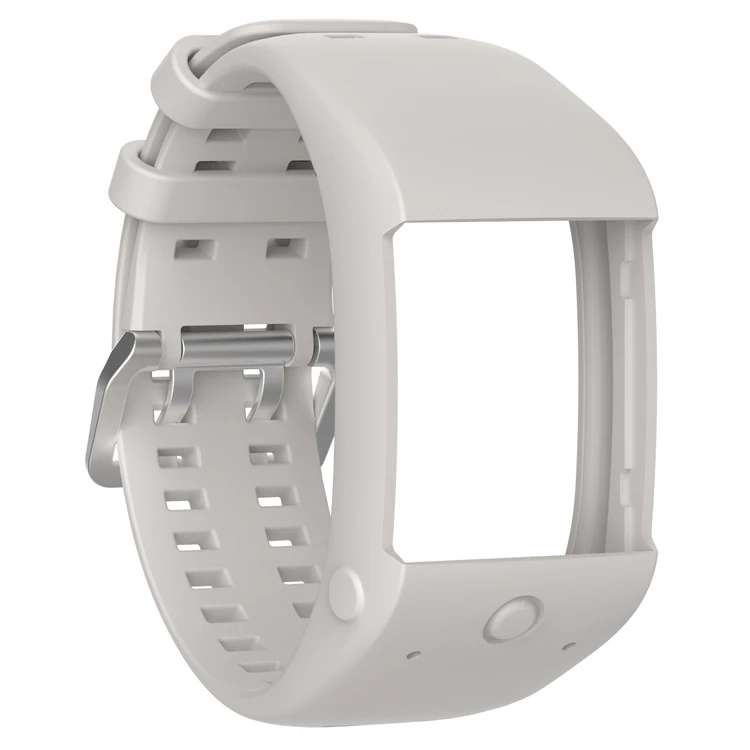 Мягкий силиконовый спортивный браслет ремешок для наручных часов для Полар-флиса M600 gps умные спортивные часы классический Нержавеющая сталь пряжка 11 Цвета - Цвет: Серый