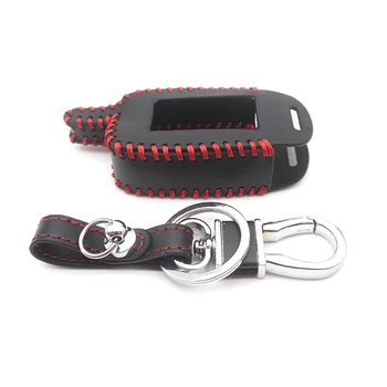 

Leather Key Case For Starline A9 A6 A8 A4 Car LCD Alarm Remote Controller Keychain Cover Hand-Made Style
