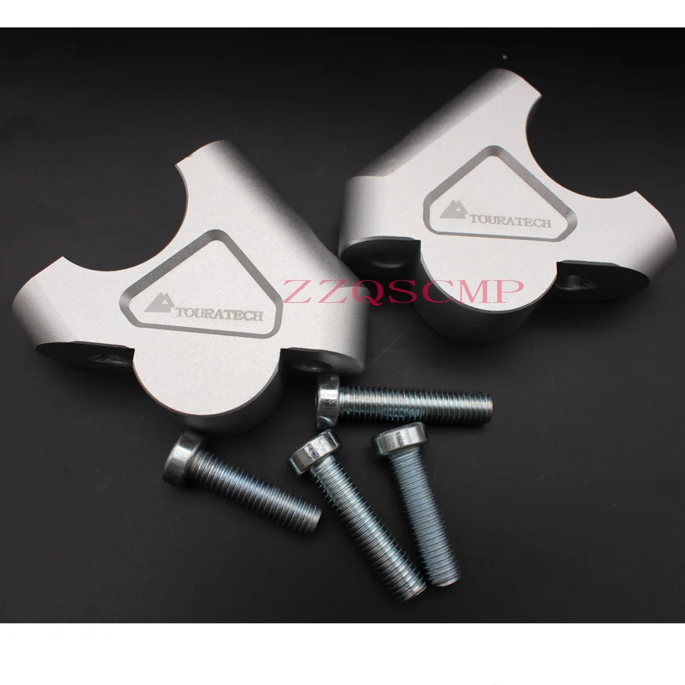 

2PCS 32mm CNC Machining Handlebar Risers Bar Clamp Extend Adapter With Bolts for BMW R1200GS LC ADV 2014-2017 Silver