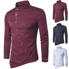 Camisa masculina мужская Повседневная рубашка с длинным рукавом, рубашка с вышивкой