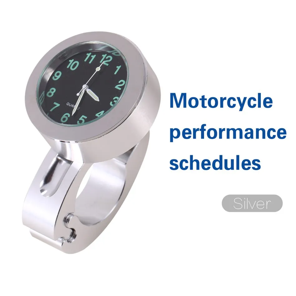 

Handlebar Mount Clock Watch Waterproof Dial Clock Suit for ATV All Moto Silver Universal 7/8" motorcycle accessories clock