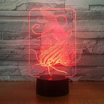 

7 color night light creative birthday gift 3d visual light color changing touch led bedside lamp 1733