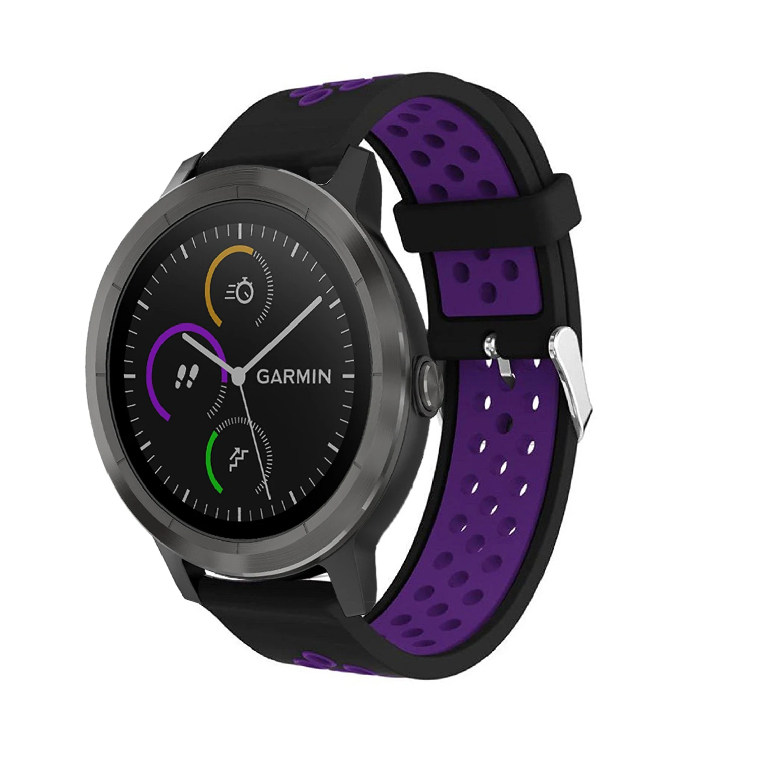 Силиконовый ремешок для часов Garmin Vivoactive 3, Смарт-часы, классический браслет с пряжкой, спортивный сменный ремешок на запястье, ремешок 20 мм - Цвет: black purple