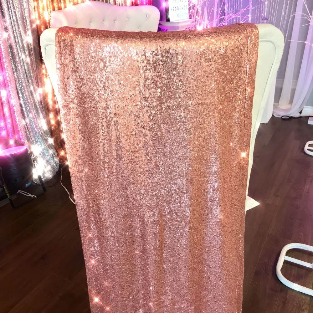 The Cheapest Pink Rose Gold Sequin Table Runner For Wedding/Party