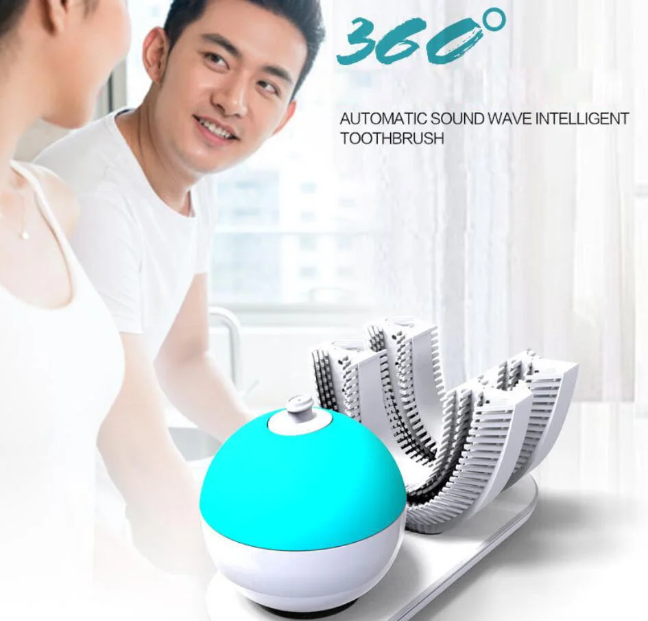 U-образная автоматическая электрическая зубная щетка 360 градусов звуковой Вибрационный очиститель зубов перезаряжаемая прочная зубная щетка для домашнего путешествия