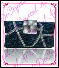 aidocrystal frauen dame tiefblauen funkelnden kristall kupplung tasche geldbörse handtasche abendgesellschaft bag