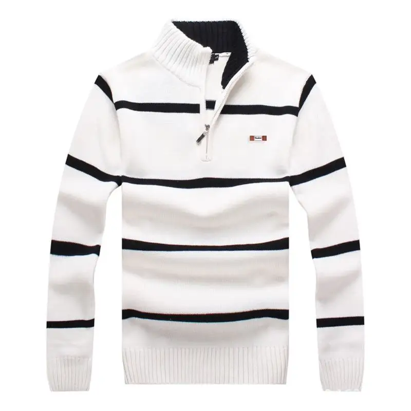 Top quality 2019 Mens long sleeve stand-collar knitted sweaters cotton casual striped mens sweaters fashion knitted male coats Top quality 2019 Mens long sleeve stand-collar knitted sweaters cotton casual striped mens sweaters fashion knitted male coats