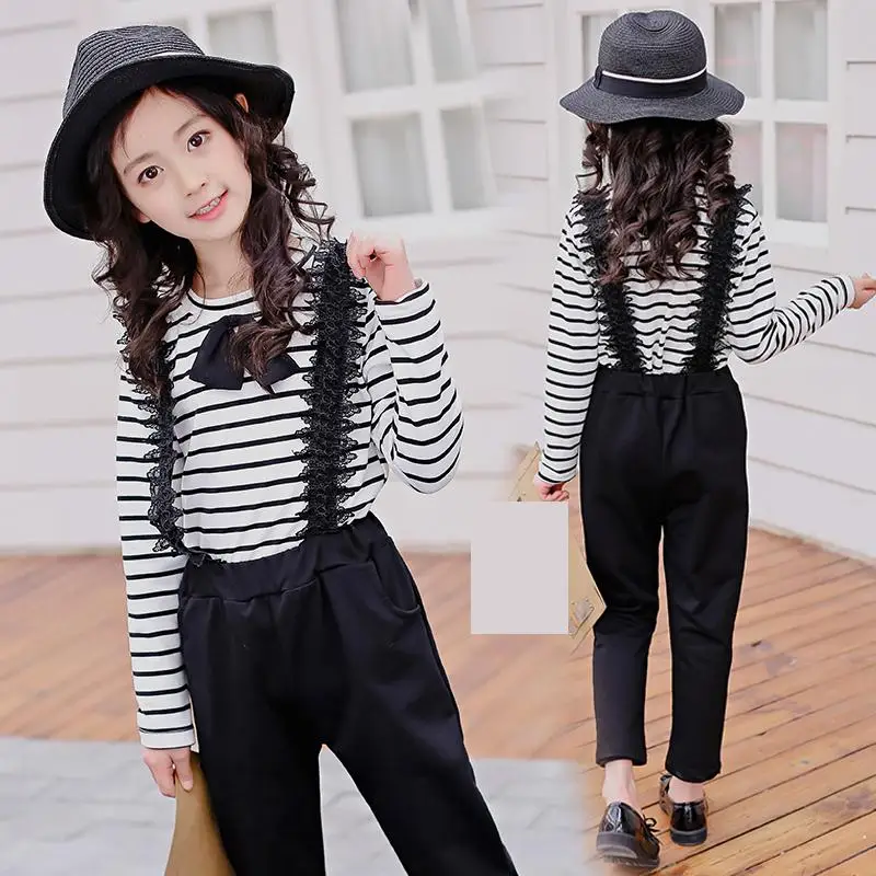 

Baby Girls Clothes Set 2018 Spring Children Suit Girls Long Sleeve Striped T-shirts + Pants Sets Kids Clothing Conjunto Infantil