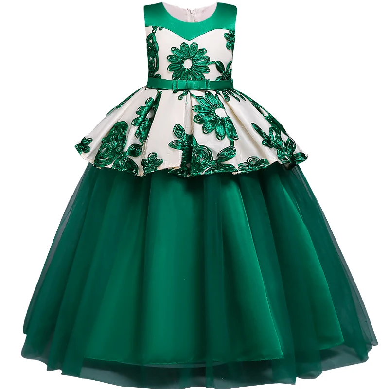 Kids Princess Girls Dresses Lace Tulle 3-14 Years Flower Pageant Dresses For Girls Wedding Birthday Dresses Kids Prom Dresses baby girl doll skirt Dresses