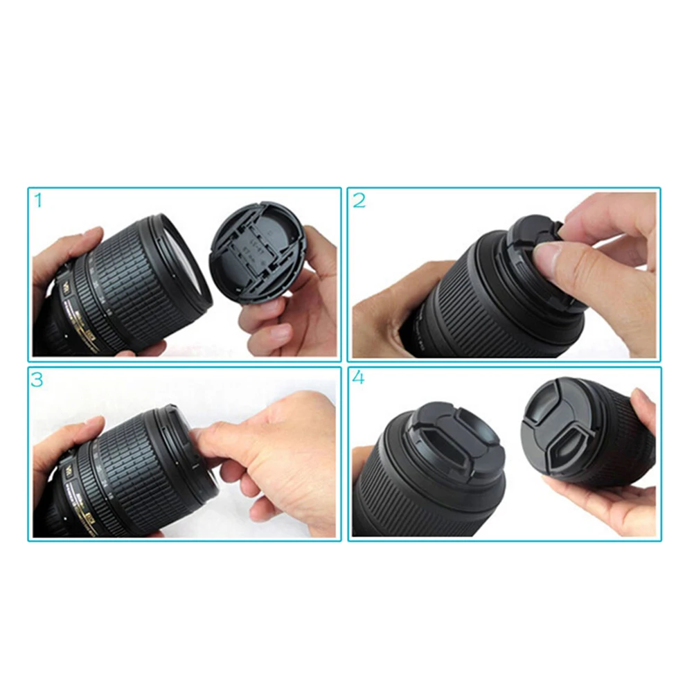 new arrival Durable 52 Mm Front Lens Cap Center Snap On Lens Cap For Nikon+ Leash Multi-Functional