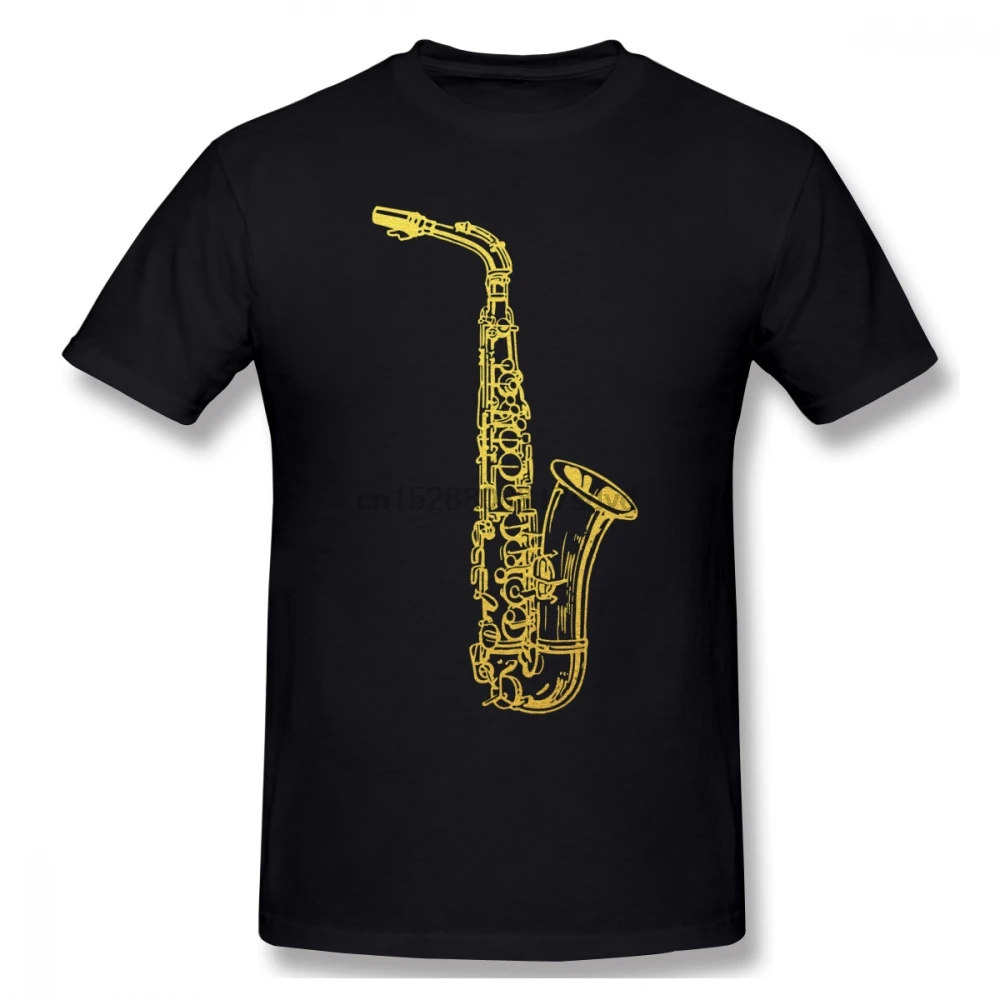 

Saxophone Jazz Music Men T Shirt Drop Shipping Vintage Plus Size O-neck Cotton Custom Short Sleeve T Shirts