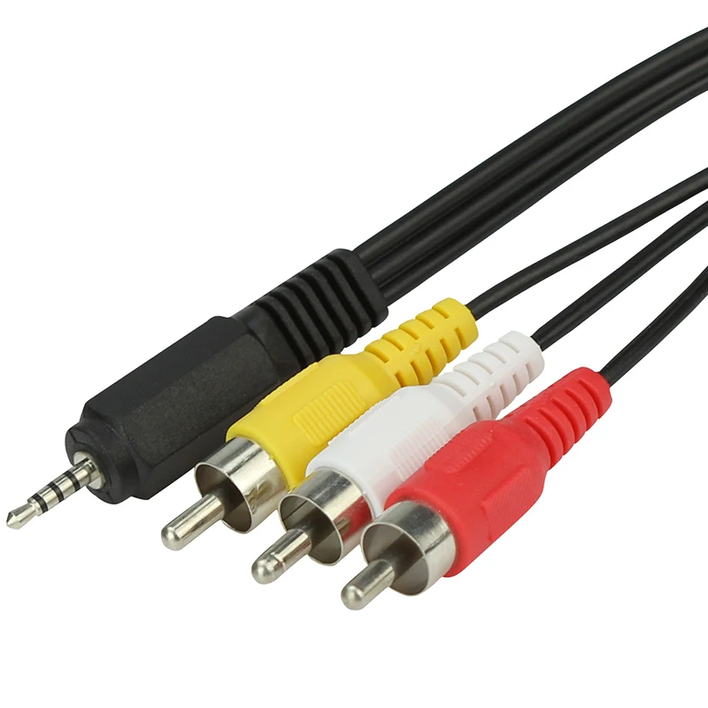 Аудио/видео AV кабель 2 5 мм к 3 x RCA разъему видеокабелю для Net Media Player 1 м|av cable|video cablerca