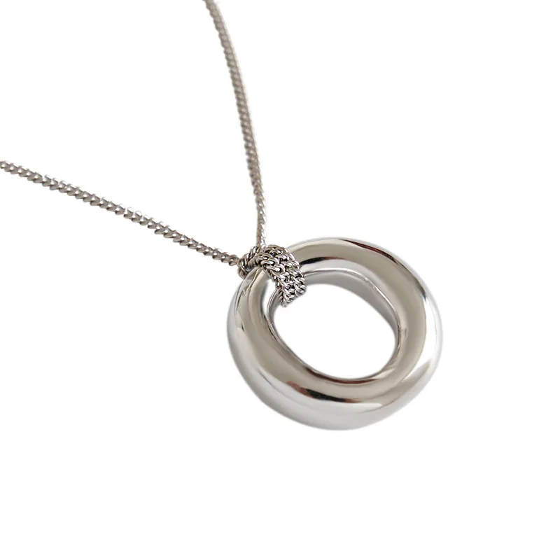 

Simple Office Circle Ring 925 Sterling Silver Necklace