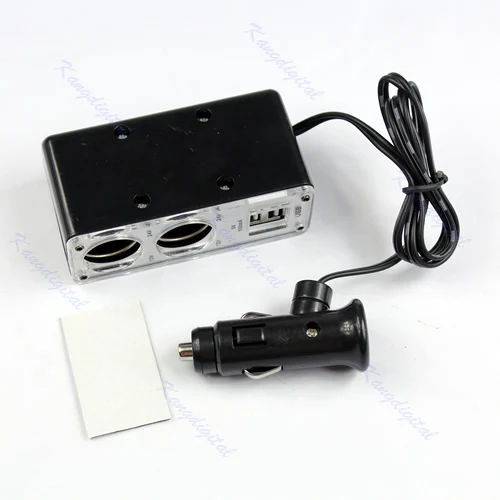 

2 Way Port Double USB Car Charger Cigarette Lighter Adaptor Socket Splitter