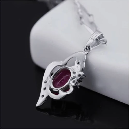 Колье Qi Xuan_Red Stone Angel's кулон в форме капли Necklaces_Real necklaces_качество guaranteed_производитель напрямую