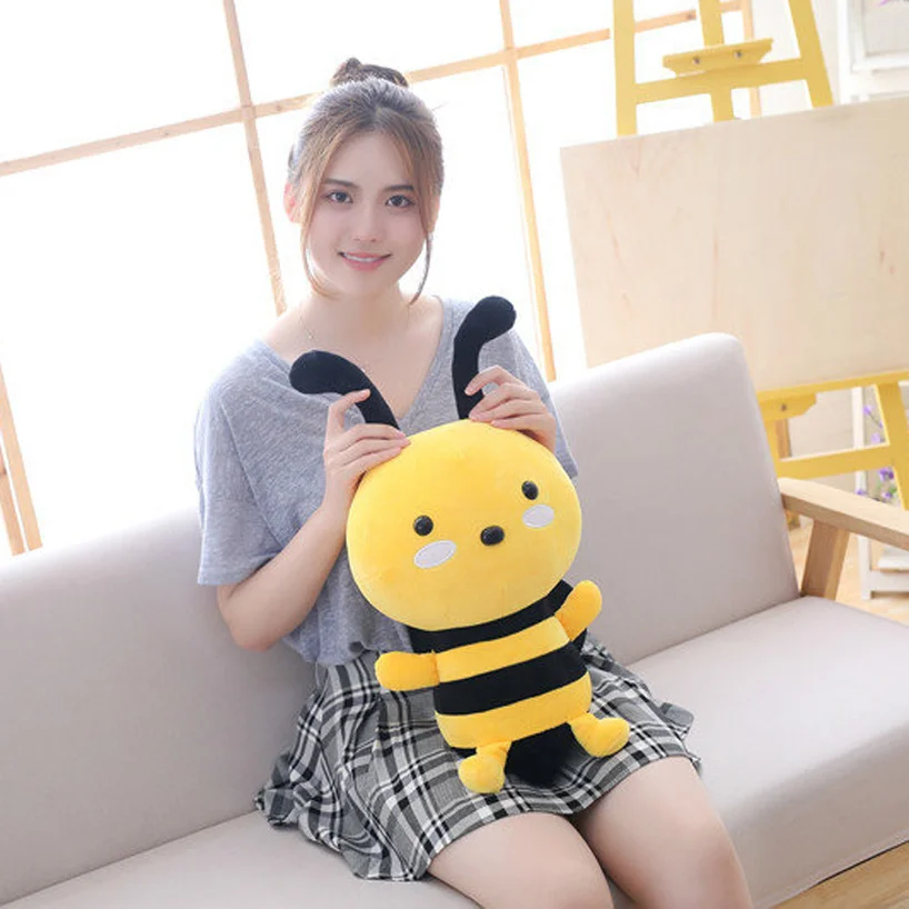

45CM/20CM/25CM/30CM Honeybee Plush Toy Lovely Bee with Wings Soft Stuffed Baby Dolls Children Appease Dolls Kids Birthday Gift