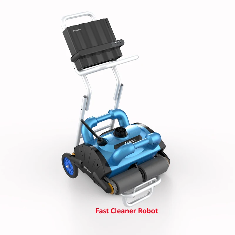 Белый цвет Роботизированный очиститель бассейна, плавательный бассейн робот пылесос, плавательный оборудование для чистки бассейна с caddy cart