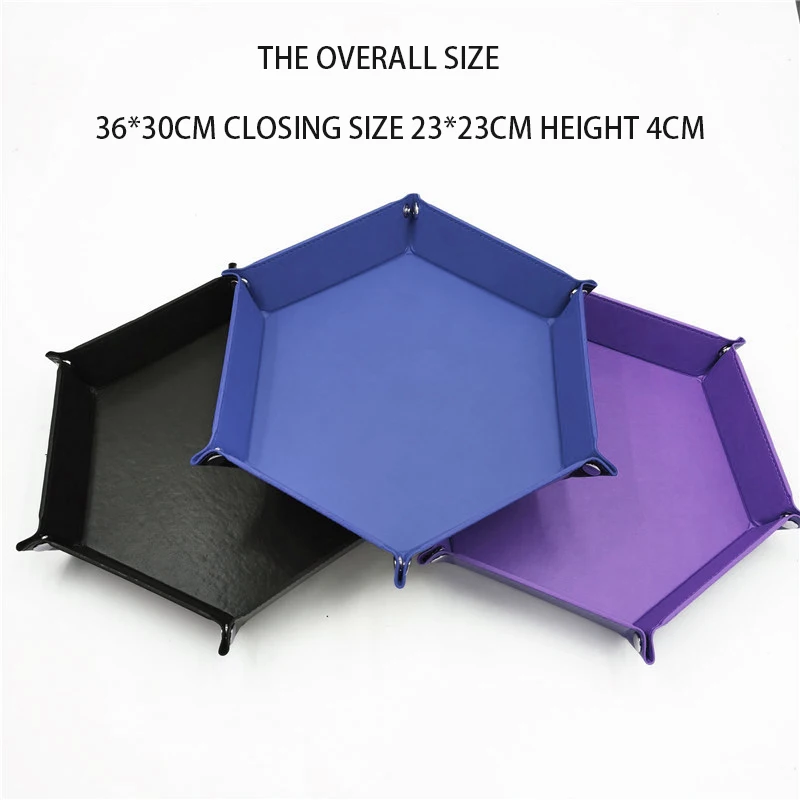 

Foldable Storage Box PU Leather Square Tray For Dice Table Games Key Wallet Coin Box Tray Desktop Storage Box Trays Decor