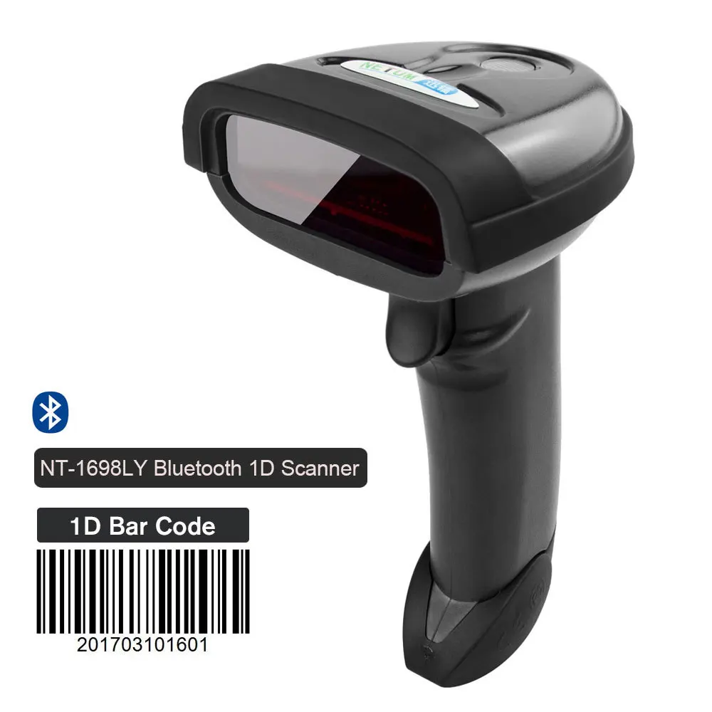 NT-1698LY портативный Bluetooth 1D беспроводной сканер штрих-кода и NT-1228 ручной проводной USB 2D считыватель штрих-кода для POS и инвентаризации - Цвет: 1698LY Bluetooth 1D