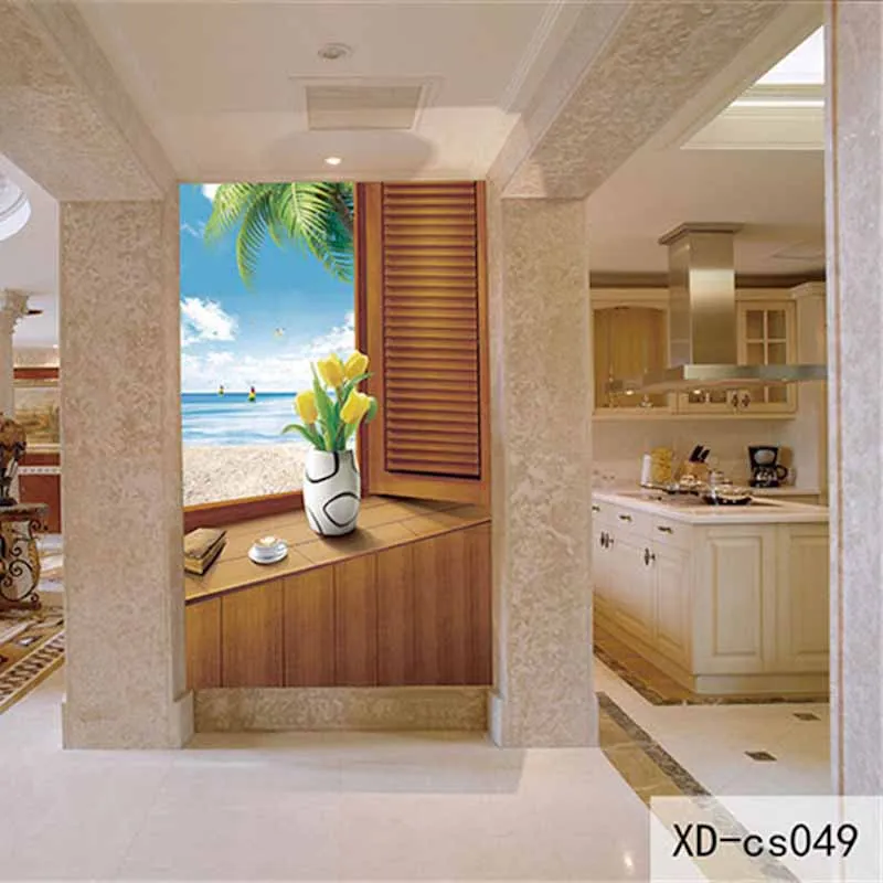 

Custom 3D Print Fabric &Textile Wallcoverings For Walls Cloth Murals Matt Silk Entrance Hallway Corridor Backdrop Scenery Ocean