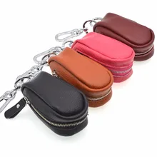 Новое поступление натуральная корова кожаные бумажники, ключи на молнии держатель для ключей большой емкости брелок для авто сумка для ключей высокое качество