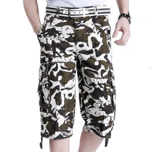 Для мужчин летние свободные оснастки шорты камуфляжные Короткие штаны Для мужчин большой Размеры Повседневное грузовые шорты Комбинезоны Короткие штаны Размеры 46