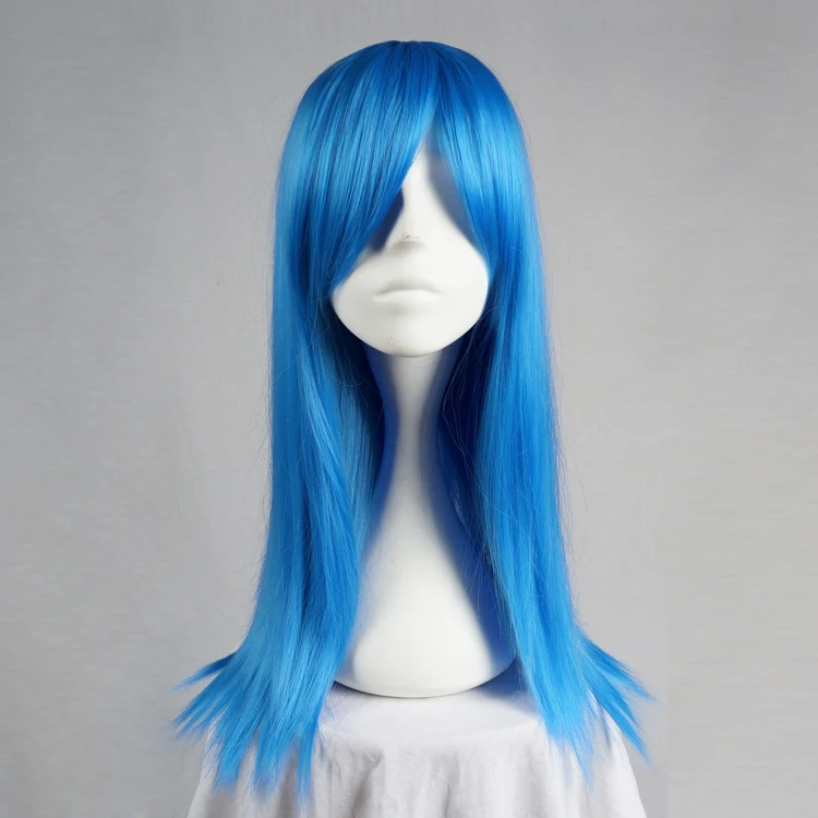 

55cm/70cm Long Straight Blue Anime Cosplay Full Wig+Wig Cap Heat Resistant