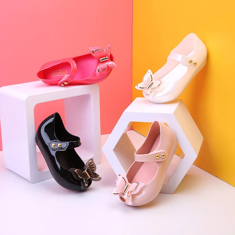 13 18CM Princess Sandals Mini Melissa Jelly Girls Sandals Shoes Three Big Bows Baby Girl Sandals