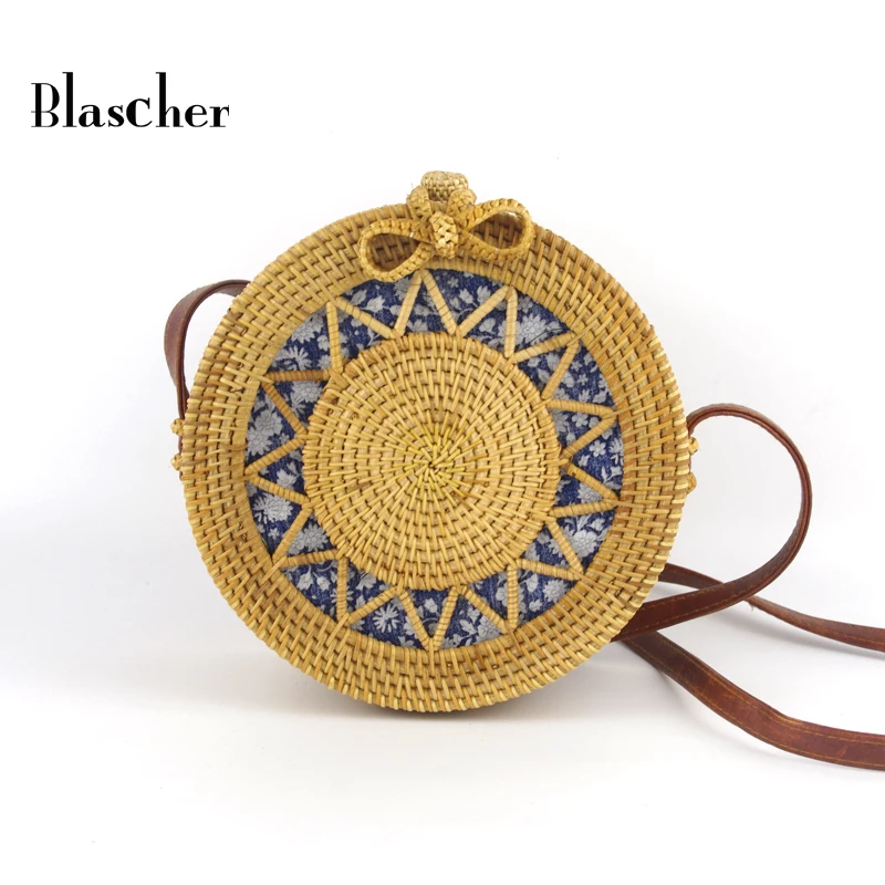 Round Straw Crossbody Bags