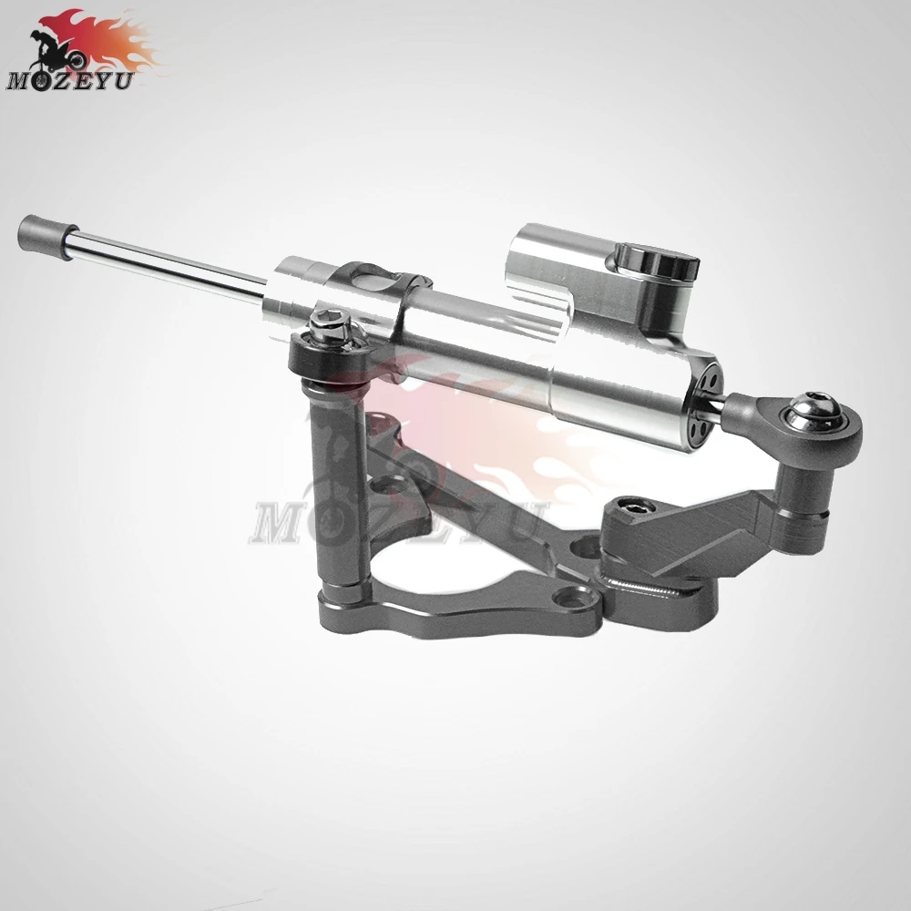

GRAY CNC Aluminum Motorcycles steer damper Mounting Bracket Kit & Steering Stabilizer Damper For Kawasaki Z900 Z 900 2017 2018