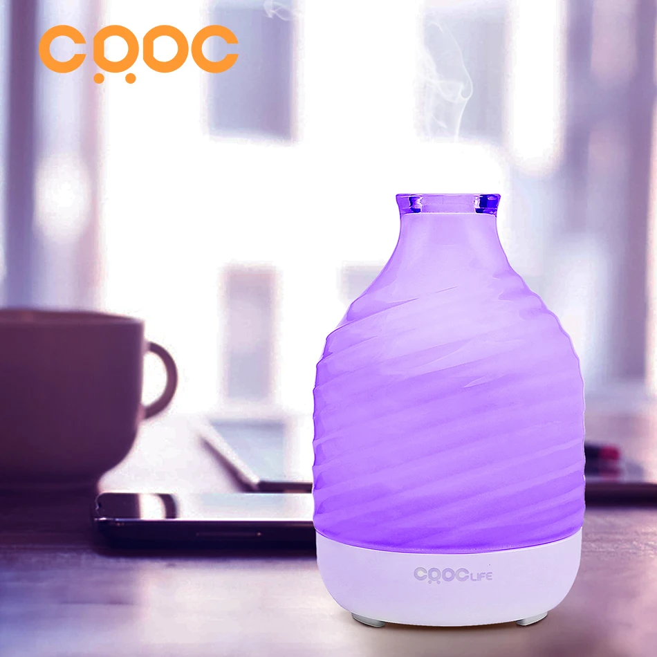 CRDC 200ml Glass Air Humidifier Essential Oil Diffuser Ultrasonic Aroma