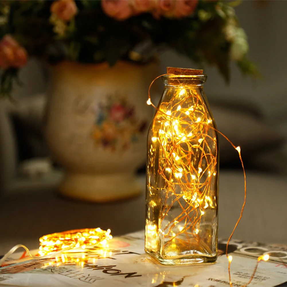 

Party Holiday Decor Chain Led Waterproof Garland Mini Romantic Copper Wire Fairy Light Night Christmas Wedding Battery Powered