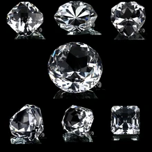 Clear 8pcs/set Diamond Cut Glass Jewelry Paperweight Crafts Collection Souvenir Birthday Christmas Wedding Gifts Decoration